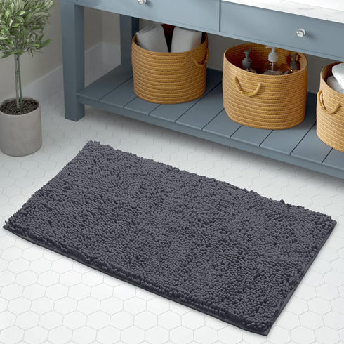 LuxUrux Bath Mat, Extra-Soft Plush Non-Slip Bathroom Rug, Luxury Chenille Microfiber Material, Super Absorbent Shaggy Bath Rug. Machine Wash & Dry...