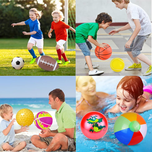 Balls for Toddlers 1-3, Toy Balls for Kids, Set of 8 Sport Toys with Pump/Beach Balls/Soccer/Basketball/Tennis/Football/Massage Balls/Rugby/Playgr...