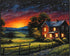 Posterizer 1 pcs- quaint old village-building in nature-night sky 4-Landscape & Nature Art-Floral Botanical Art- Decor for Home & Office- unframed...