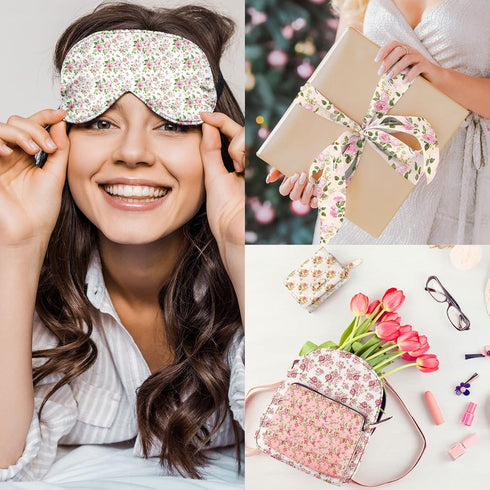 Whaline 12Pcs Spring Cotton Fabric Bundles 18 x 22 Inch Floral Quilting Fabric Patchwork Flower Pattern Precut Fat Quarters for Spring Birthday Se...