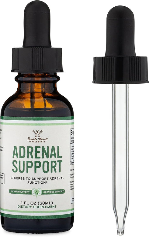 Adrenal Support Supplements (Liquid Drops) - 10 Organic Adaptogens for Adrenal Fatigue (One Month Supply) Cortisol Manager for Stress Relief (10 A...