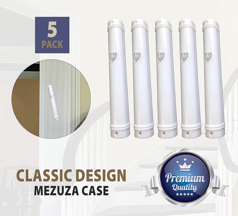 MEZUZAH CASE Holder (shidell) ??? ????? Plastic Semiround Silver shin Waterproof Rubber Cork lot of 5 (White, 15)...