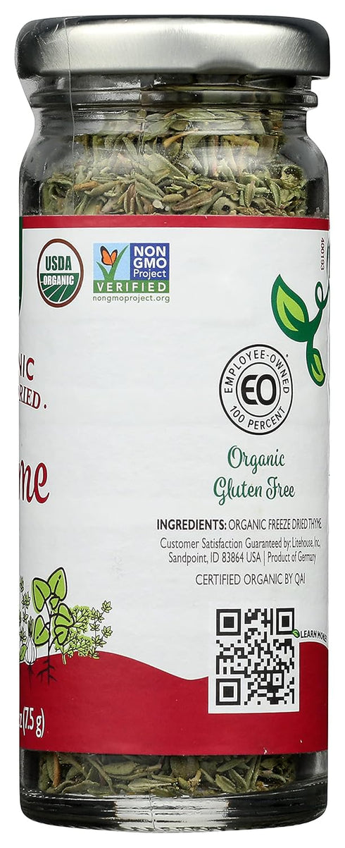 Green Garden Freeze-Dried Organic Thyme - Freeze Dried Organic Thyme Leaves and Thyme Sticks, Thyme Seasoning, Freeze Dried Leaf Thyme Fresh, Glut...