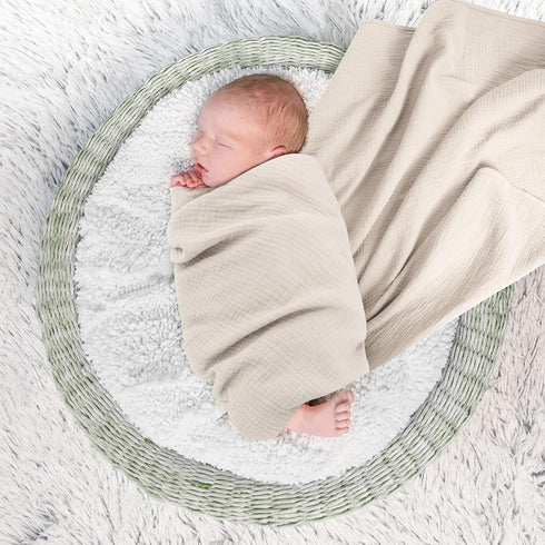 Muslin Swaddle Blanket Baby,100% Cotton Baby Receiving Blanket Soft Thin Baby Swaddle Blanket for Unisex Newborn 40x40in 2Pack (Light Green)...