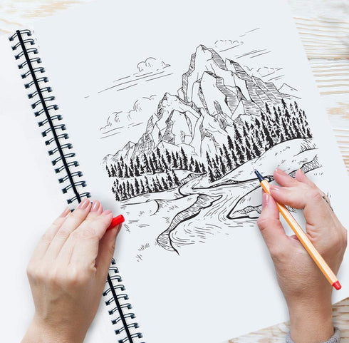 Artist’s Sketchbook Hardcover – 200GSM Very Thick Paper – Large, Spiral Sketch Book for Drawing and Mixed Media – Sketch Pad, Art Book - 11.4 x16....
