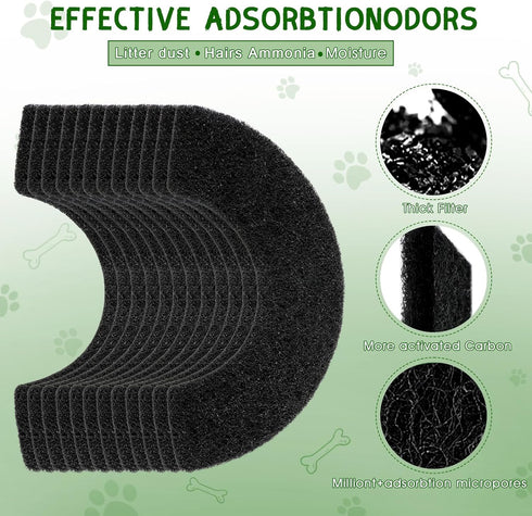 12 Pack Carbon Filters Compatible with Model 4, Cat Litter Box Filters Replacement to Absorb Odors Control Damp from Pets and Keep Home Fresh...