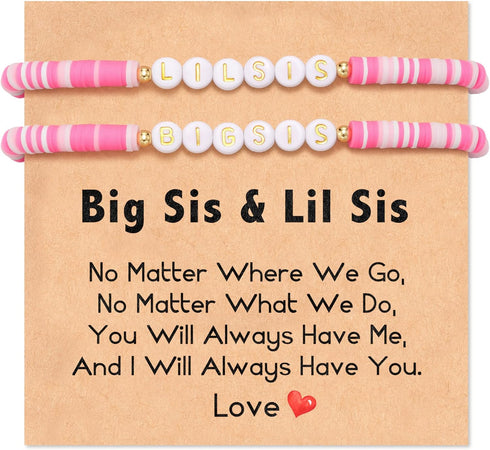 Shonyin Gift for Big Sister and Little Sister for 2, Matching Sisters Bracelet for Easter Mother's Day Birthday Christmas, A Gift to strengthen Si...