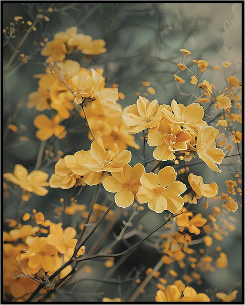 Posterizer 1 pcs-dainty yellow flowers in the wild-Floral & Botanical Art-Abstract & Modern Art-Decor for Home & Office- UNFRAMED Wall Art...