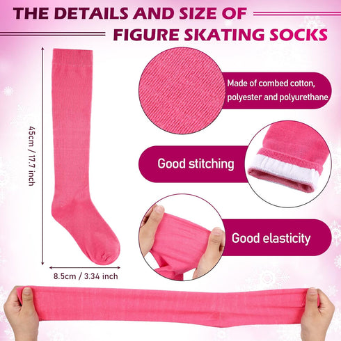 6 Pairs Socks Cotton Compression Socks Roller Skate Socks For Sport Women Girl Youth...