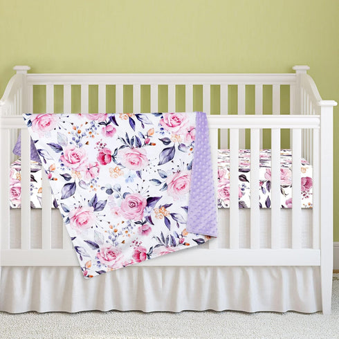 30'' x 40''Baby Blankets, Super Soft Floral Minky Toddler Newborn Blanket for Boys Girls, Dotted Backing, Double Layer, Crib Receiving Blanket for...