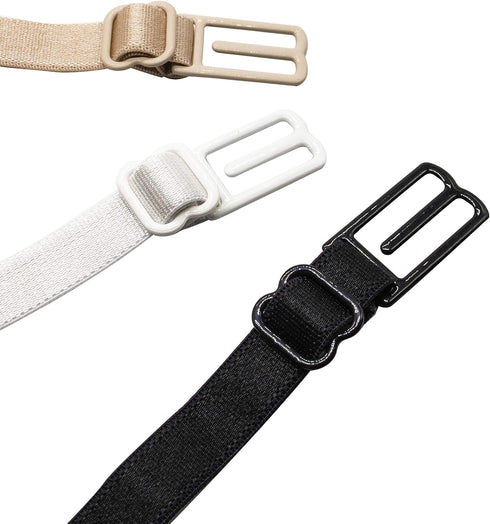 6 Pieces Bra Strap Clips Elastic Adjustable Non-Slip Strap Holder Conceal Straps - Conceal Straps - Cleavage Control ?Beige, White and Black ?...