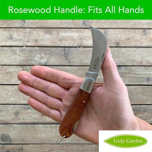 Folding Garden Knife. This Hawkbill Blade is Curved Making it Great for Hundreds of Uses. Not Just a Great Gift for a Gardener....
