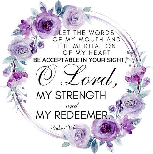 Fabric Panel 16"x16" Bible Verse 100% Cotton Quilting Panel Square Psalm 19:14 AM346...