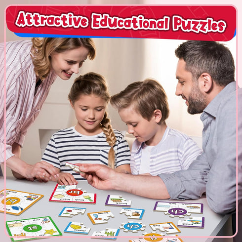 Phonics Puzzle Games, Spelling Games, Phonics Flash Cards, Sight Word Flash Cards for Toddlers, Learning Educational Toys, Kids Preschool Learning...