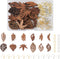 Cheriswelry Wood Leaf Earring Natural Wooden Dangle Earrings Making Kit Coconut Brown Wood Leaf Charms Brass Earring Hooks Jump Rings for Women Gi...