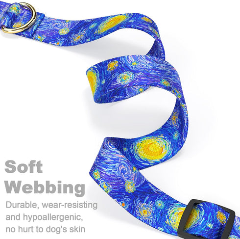 Dog Collar, Adjustable Dog Collars for Medium Dogs, Cute Puppy Collar for Boy and Girl Dogs, Soft Nylon Pet Collar with Quick Release Buckle for W...