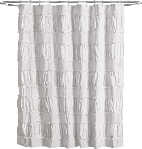 Lush Decor, 72" x 72", White Nova Ruffle Shower Curtain...