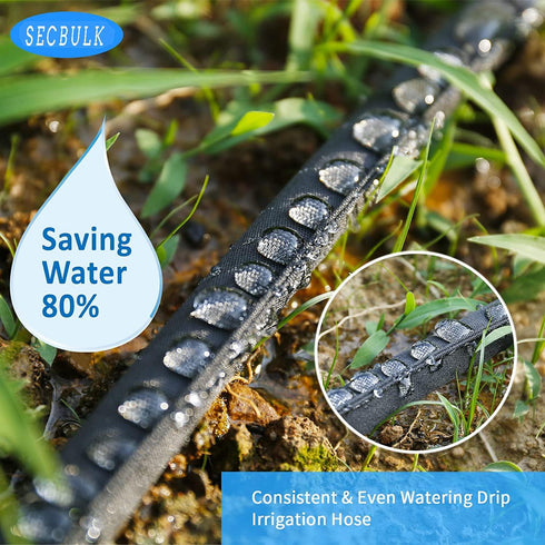 2024 Flat Soaker Hose 10 ft for Garden, 10' Linkable Drip Hose Diy Automates Garden Irrigation System Saving 80% Water, Dual-layer Leak-free Desig...
