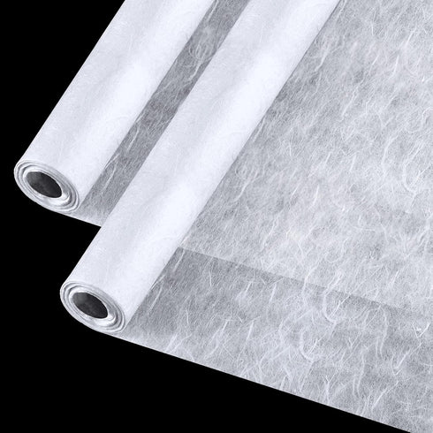 2 Rolls 10.43 x 287.4 Inch of Mulberry Paper Traditional Handmade Rice Paper Decoupage Papers Roll Natural Decoupage Tissue Paper Origami Paper Ro...