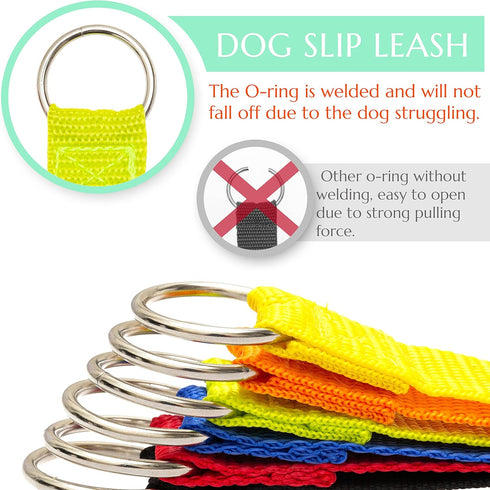 COVGOPI Slip Lead Dog Leash, 6 pcs Short Pet Leashes Slip Leads for Dogs Cats Grooming Shelter Rescues Walking Training,etc., 6 FT Strong Pulling ...