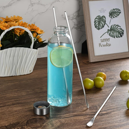 8 Pcs 10In/25.8cm Stainless Stee Coffee Stirrer Spoon Reusable & Cocktail Stirrer & Tiny Spoon & Iced Tea Spoon & Bar Spoon.Dishwasher safe...