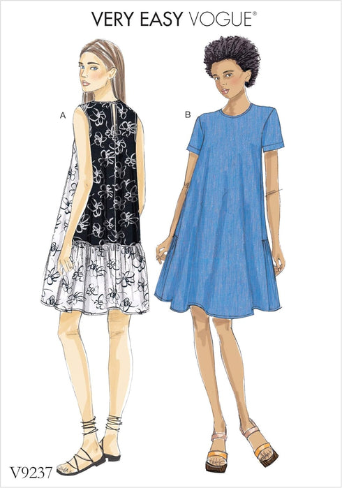 Vogue Patterns V9237 Misses' A-Line, Back-Ruffle Dresses Sewing Pattern, Size Y (XSM-SML-MED)...
