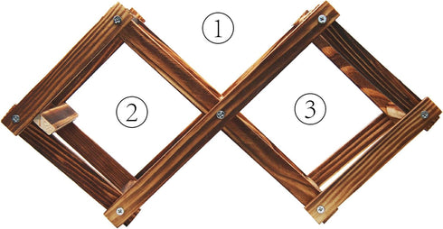 Foldable Wooden Wine Bottle Holder Free Standing Natural Wine Shelves for Pantry 2 Slots for 3 Bottles Wine Rack...