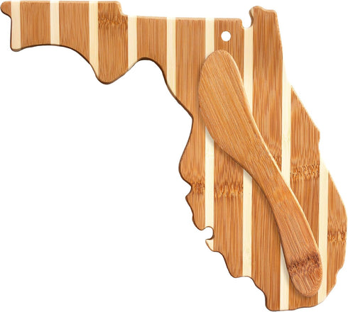 Totally Bamboo Florida Charcuterie Board with Spreader Knife Gift Set, 9-1/4" x 10-1/8"...