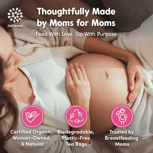 Oat Mama Lactation Tea for Breastfeeding Moms - Blueberry Pomegranate | Breastfeeding Essentials for Milk Supply Increase | Organic Lactation Supp...