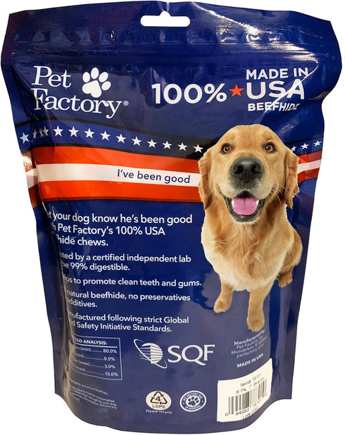 Pet Factory 100% Made in USA Beefhide 7" Braided Sticks Dog Chew Treats - Natural Flavor, 6 Count/1 Pack...