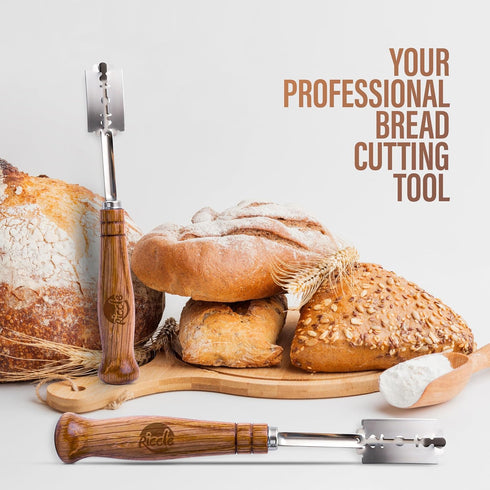 RICCLE Bread Lame Slashing Tool, Dough Scoring Knife with 15 Razor Blades and Storage Cover...