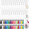 Audab 120pcs Acrylic Keychain Blanks for Vinyl Kit Including 30pcs Clear Acrylic Blanks, 30pcs Keychain Tassels, 30pcs Key Rings and 30pcs Jump Ri...