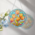 Tulips Acrylic Window Hangings 11.8”Acrylic Wall Decor Flower Stained Window Panel Indoor Outdoor Home Garden Ornaments Housewarming Gift with Met...