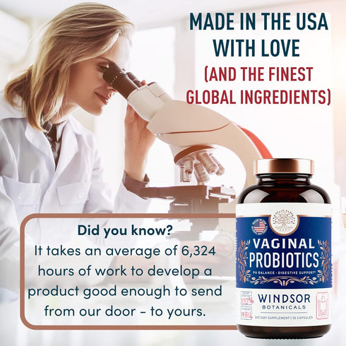 Vaginal Probiotics for Women - 19Bil CFU Lactobacillus Salivarius Probiotic for PH Balance, Digestive, Gut Health - Feminine Balance Complex Probi...