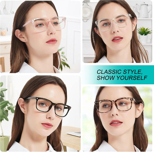 4 Packs Reading Glasses 1.0 for Women Blue Light Blocking Square Computer Readers 1.00 1.25 1.5 1.75 2.0 2.25 2.5 2.75 3.0 3.5 4.0 5.0 6.0...