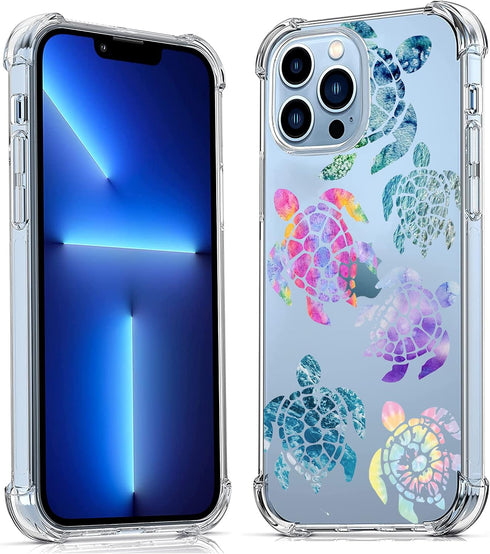 Sea Turtles iPhone 13 Pro Max Case,Ocean Creatures Pattern Design for Women Men,Soft Transparent TPU Bumper Case for iPhone 13 Pro Max...