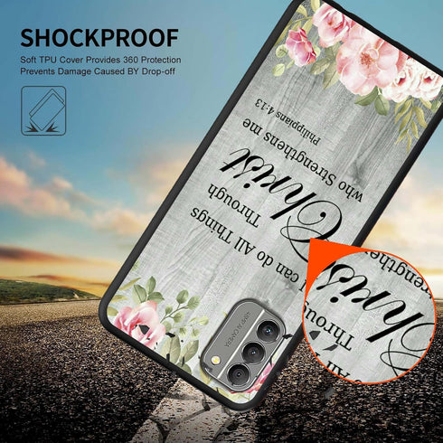 for Nokia G310 5G Phone Case for Nokia G310 5G Case with Bible Verse Philippians 4-13 Stylish Pattern for Women Wen Slim Soft TPU Silicone Rubber ...