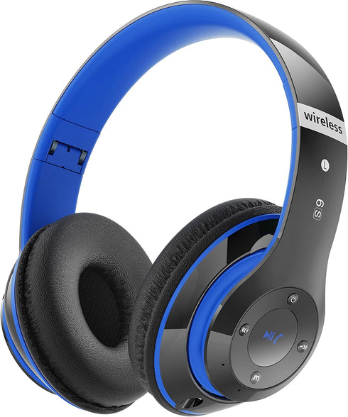 Bluetooth Headphones Over Ear, 6S Foldable Wireless Headphones with 6 EQ Modes, 40 Hours Playtime HiFi Stereo Headset with Mic, Soft Ear Pads, TF/...