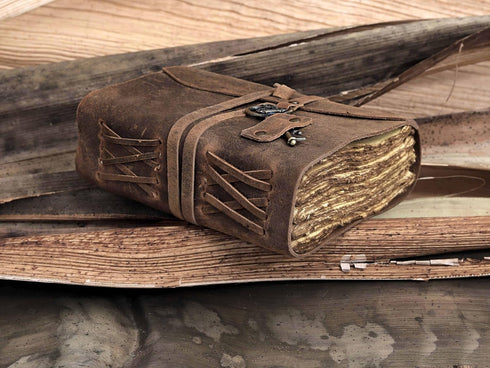 cuero Vintage Leather Journal - Antique Handmade Leather Bound journal with deckle edge paper for Men And Women Diary - Leather Sketchbook - Drawi...