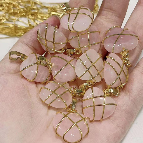 Diamond Castle Necklaces Fashion Birth Stone Heart Necklace rose quartz necklace best Friend Necklace for Women,Mother'S Day Necklace,Birthday Gif...