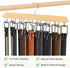 Belt Hanger for Closet, Sturdy Wood Belt Rack Closet Accessories with 14 Hooks Belt Organizer for Closet Organizers and Storage Max 42 Belts...