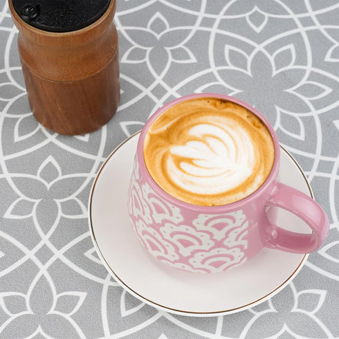 Absorbent Coffee Mats Quick Drying Mat for Countertop Hide Stain for Kitchen Counter Espresso Maker Machine Gray Flower 12"x19"...
