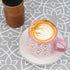 Absorbent Coffee Mats Quick Drying Mat for Countertop Hide Stain for Kitchen Counter Espresso Maker Machine Gray Flower 12"x19"...