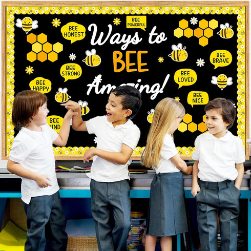 Ways to Bee Amazing Classroom Bulletin Board Decoration Inspirational Quotes Summer Bee Daisy Cutouts Bulletin Board Set for School Teacher Chalkb...