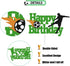 Soccer Cake Topper Happy Birthday Sign Football Player Cake Decorations for Sport Theme Man Boy Girl Birthday Party Supplies Double Sided Green Sp...