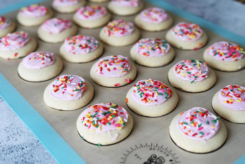 Silicone Baking Mats For Cookies - Pack Of 2 Full Size Baking Silicone Mats - Cookie Sheet For Baking With Size Guiding Circles On Baking Sheet, N...