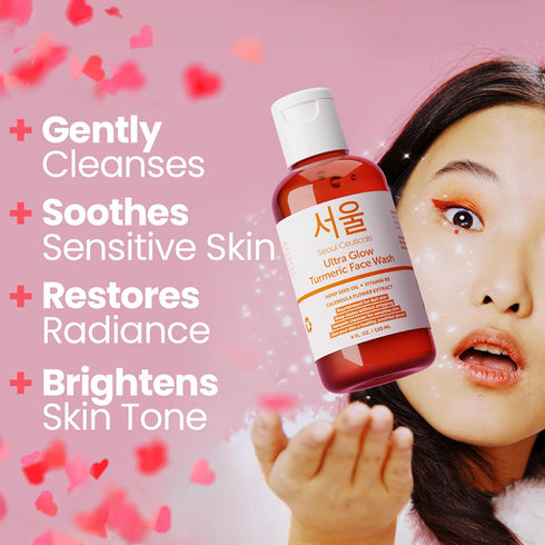 SeoulCeuticals Korean Turmeric Face Wash Cleanser – Vegan Cruelty Free Korean Skincare Facial Cleanser – K Beauty Skin Care for Dry Sensitive Skin...