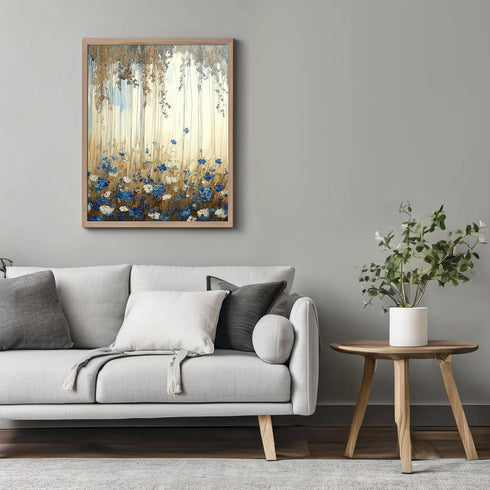 Posterizer 1 pcs-tranquil meadow scene-field of flowers in oil painting style 2-Landscape & Nature Art-Floral & Botanical Art-Decor for Home & Off...