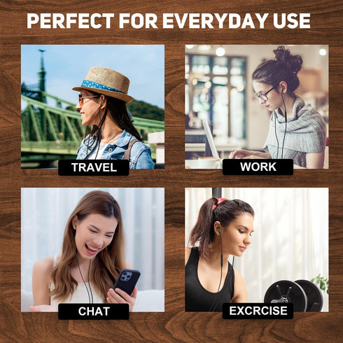 USB C Headphones for iPhone, Type C Earbuds Red Pear Wood Wired HiFi Stereo with Remote & Mic, USB C Earphones Compatible with iPhone 15 Pro Max, ...