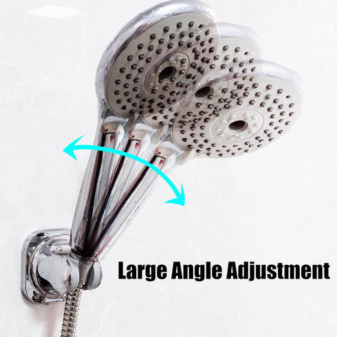 Shower Head Holder, Adjustable Handheld Shower Head Holder Adhesive or Screw Wall Mount Shower Wand Holder Waterproof by Lofekea (1 Pack, Chrome)...